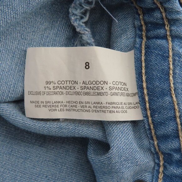 Gloria Vanderbilt Women 8 Blue Denim Jean Skort Skirt Built in Shorts Pockets - Picture 10 of 13